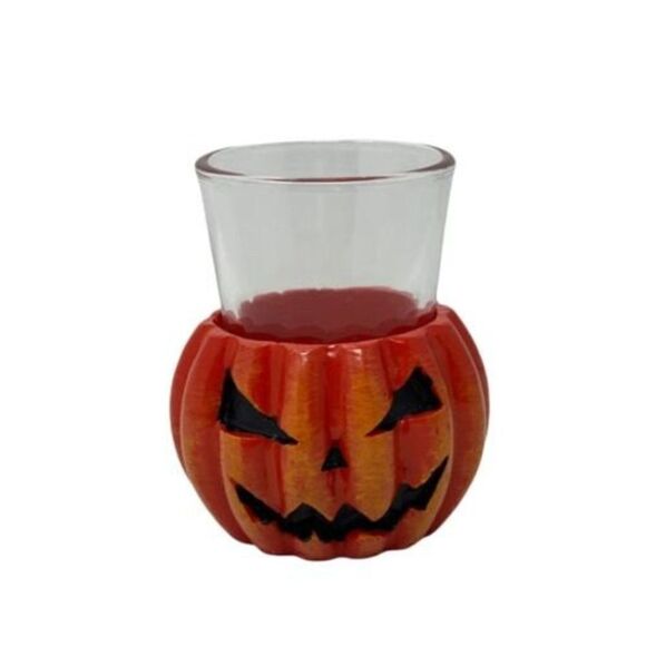 Halloween Pumpkin Jack O’Lantern Shooter Shot Glass Fall 2oz Horror Bar Party - Picture 1 of 7